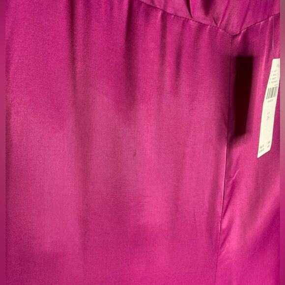 Anthropologie Silky Wide Leg Culottes Pants Cropped Hot Pink Barbie core new‎ - Picture 11 of 12